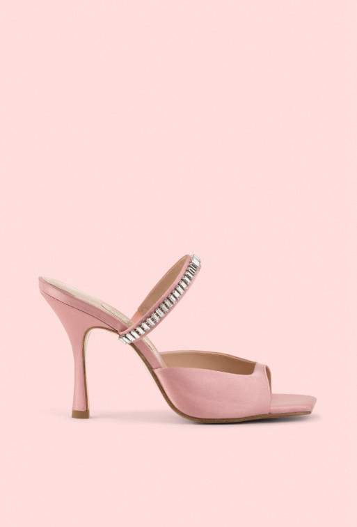 Tina pink textile mules /9 cm/