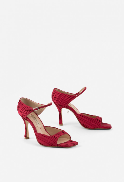 Tina red textile sandals /9 cm/