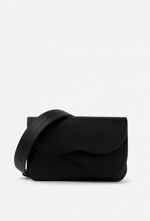 Saddle bag 2 black leather
cross body bag /silver/