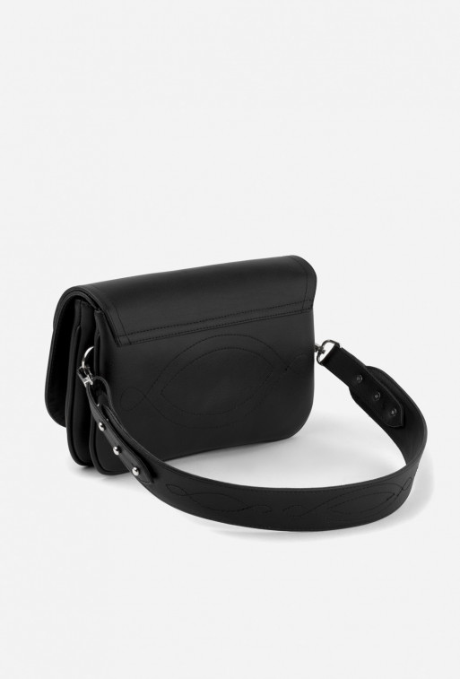 Saddle bag 2 black leather
cross body bag /silver/