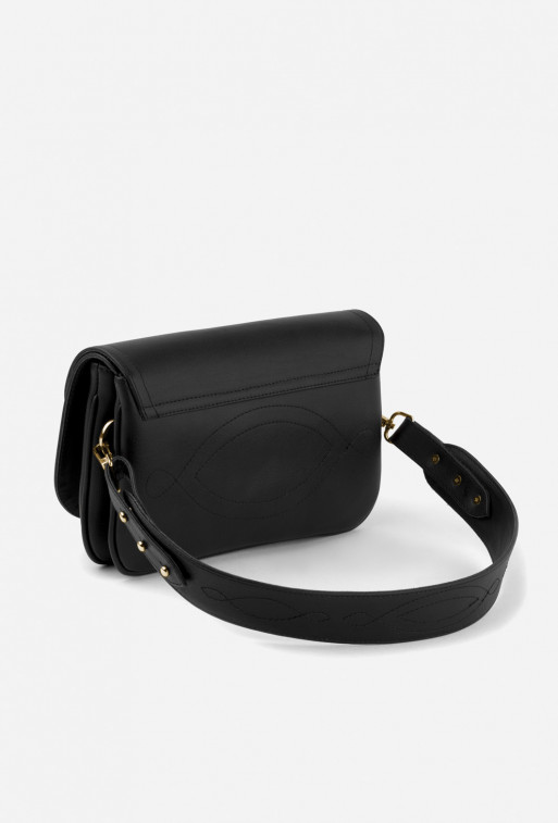 Saddle bag 2 black leather
cross body bag /gold/