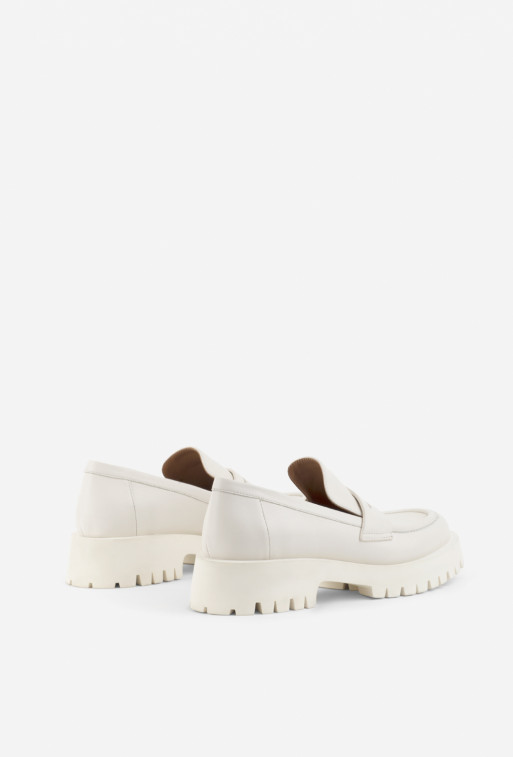 Penny milky leather
loafers
