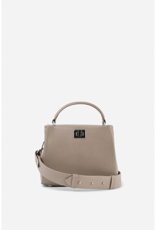 Erna mini
gray brown leather bag /silver/