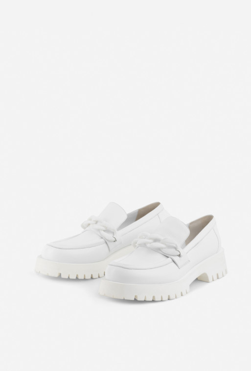 Vivien white leather
loafers