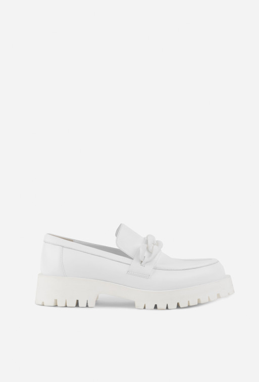 Vivien white leather
loafers