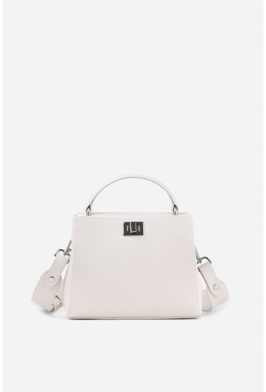 Erna mini
milky leather bag /silver/