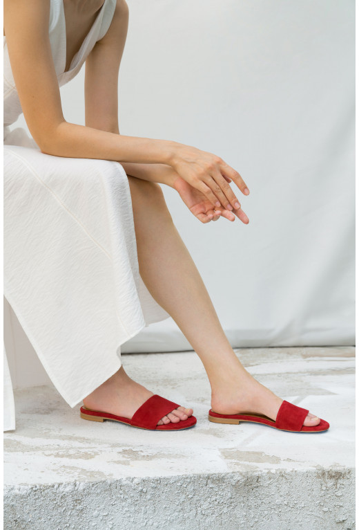 Reese red suede sandals