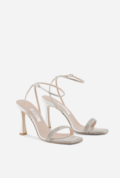 Katya white textile sandals /8 cm/