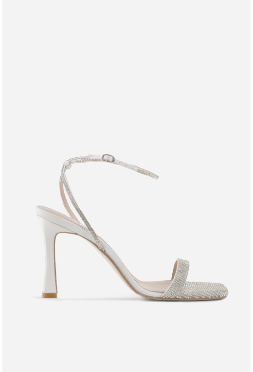 Katya white textile sandals /8 cm/
