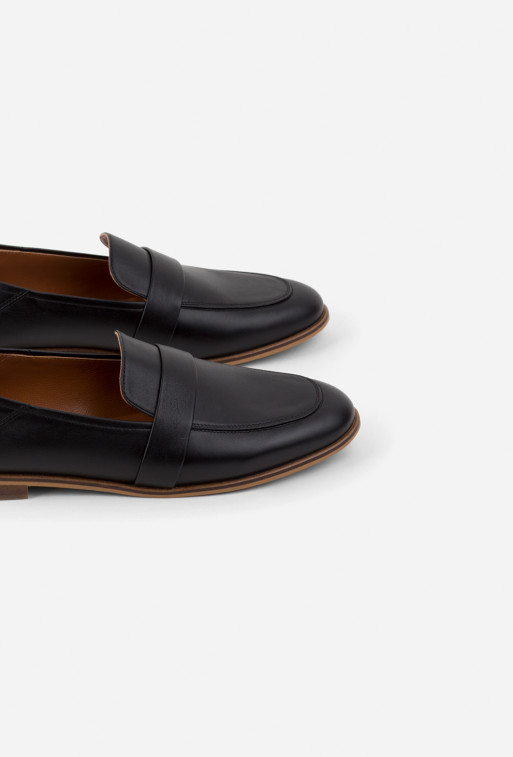 Linette black leather
loafers