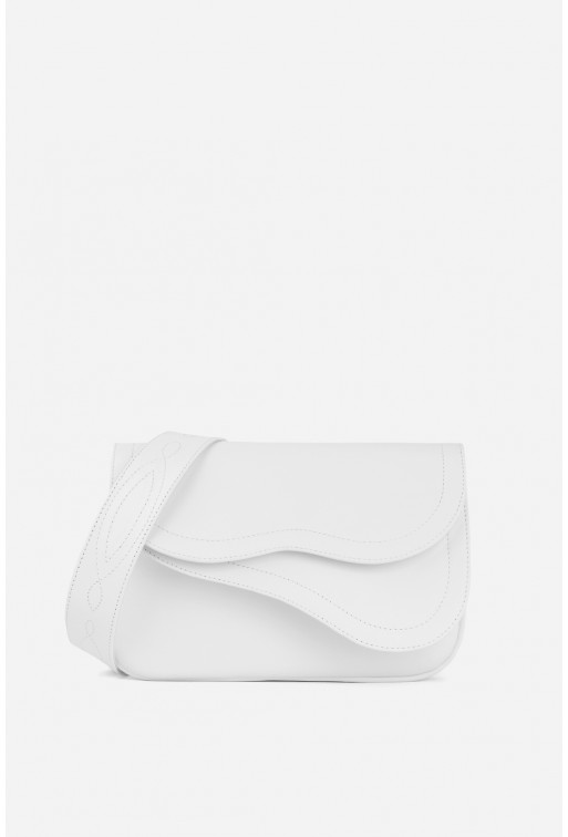 SADDLE BAG 2
white leather bag /gold/