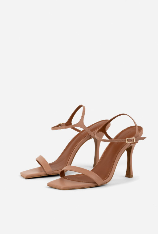 Betty beige leather 
sandals /9 cm/