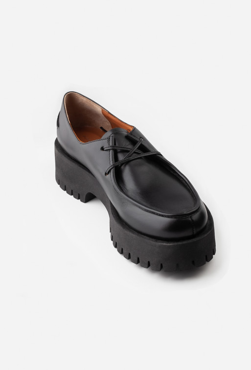 Lola black leather loafers