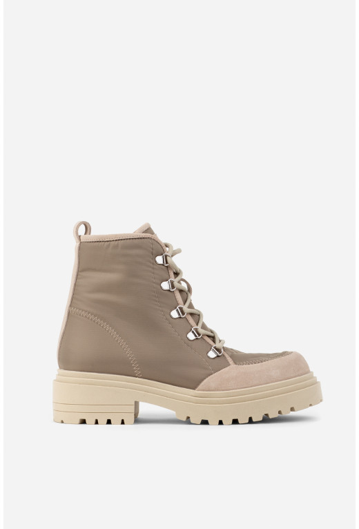 Cora gray beige nylon
boots