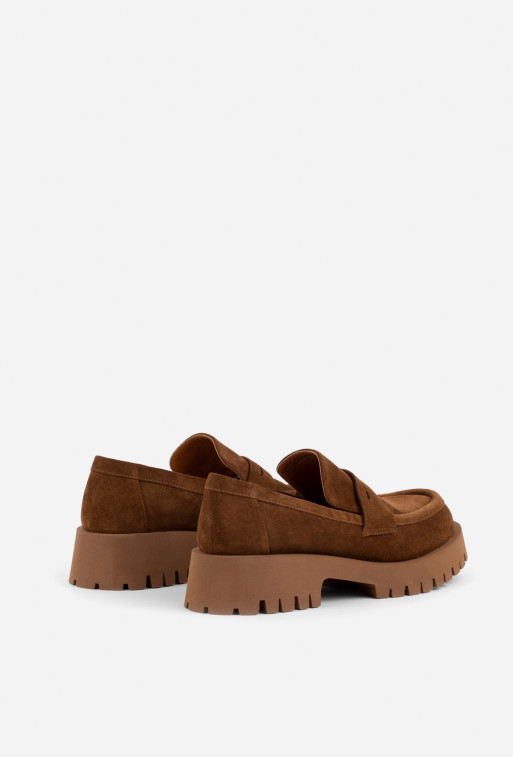 Penny brown suede
loafers
