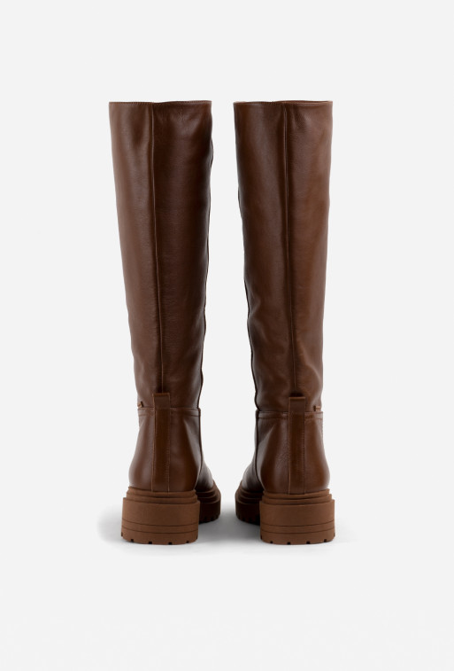 Everly brown leather
knee boots