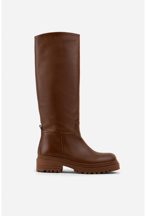 Everly brown leather
knee boots