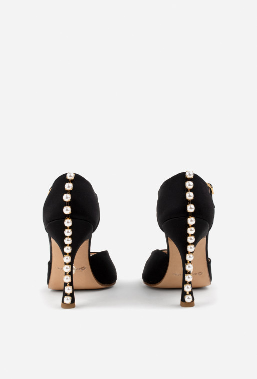 Tina pearls black
sandals /9 cm/