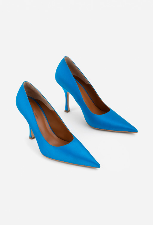 Anne blue satin
pumps /9 cm/