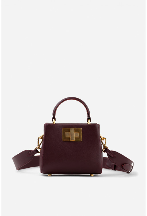 Erna micro RS burgundy leather
city bag /gold/