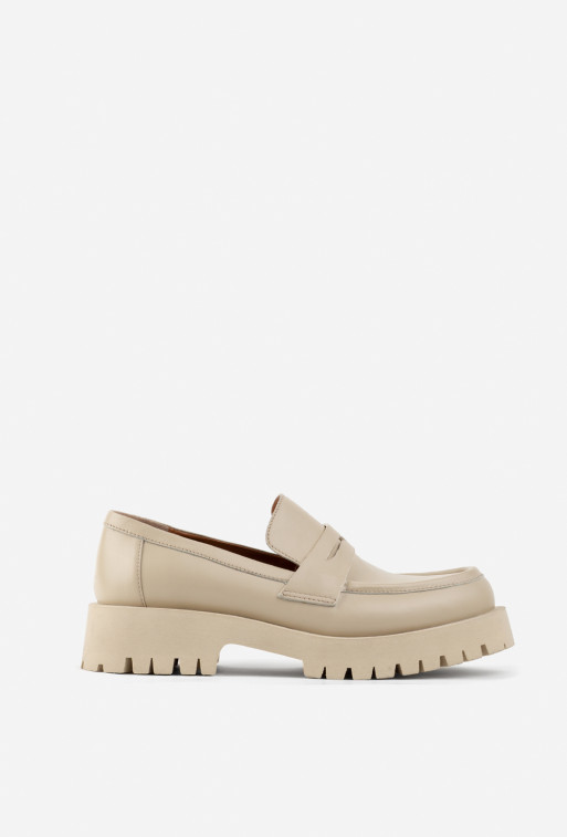Penny beige leather
loafers