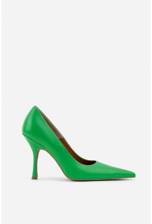 Gina green leather
pumps /9 см/