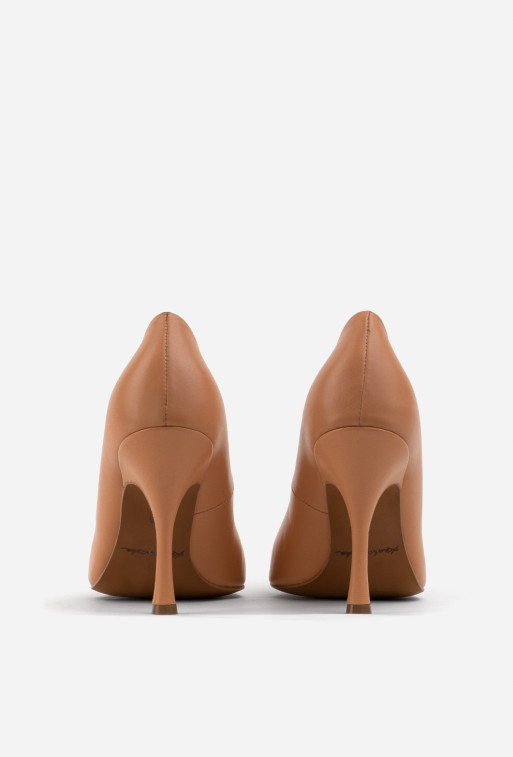 Gina beige leather high heel pumps /9 cm/