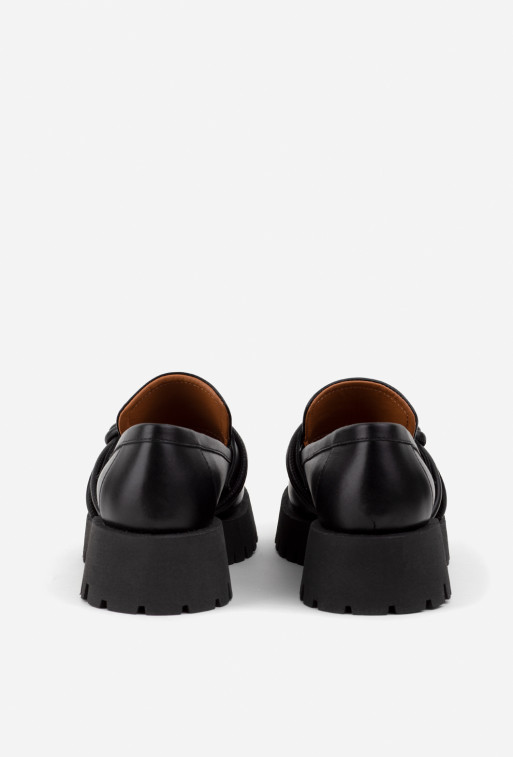 Jane black leather
loafers