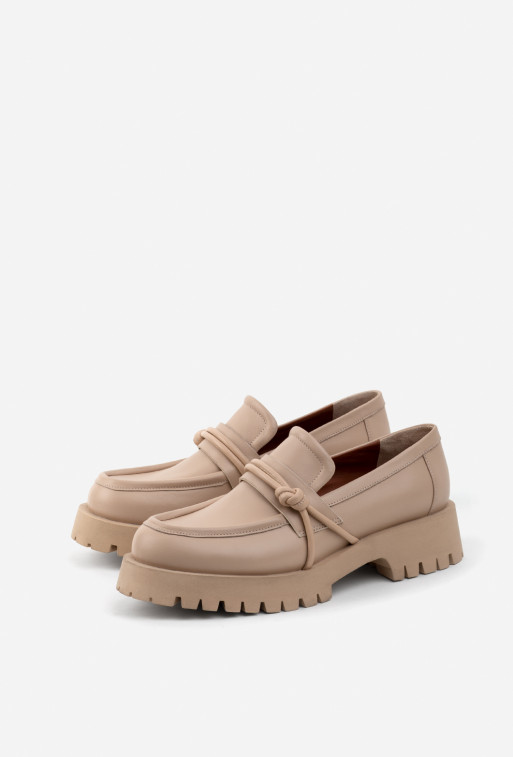 Jane beige leather
loafers