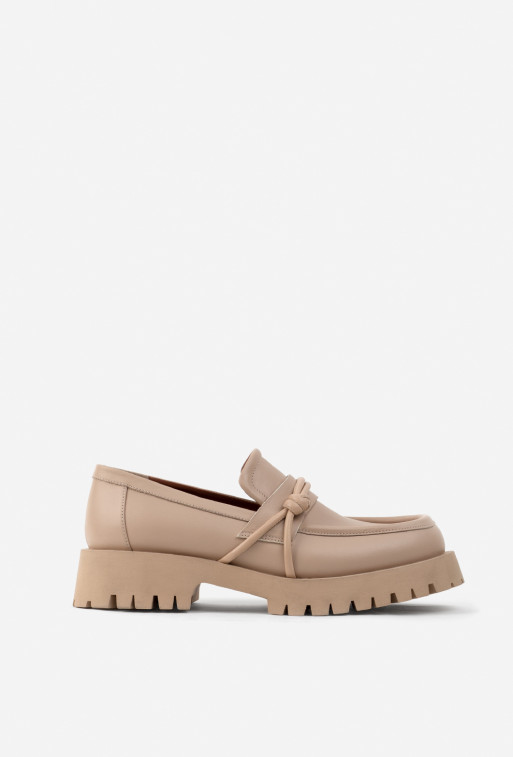 Jane beige leather
loafers