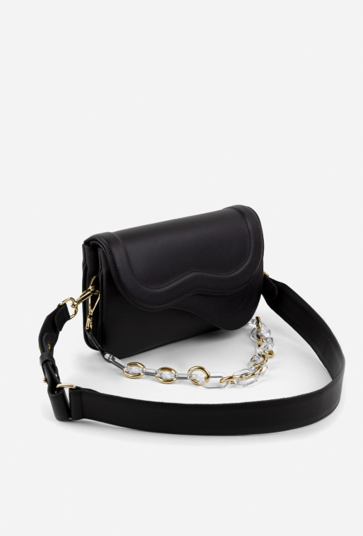 Saddle bag 2 RS black leather /gold/