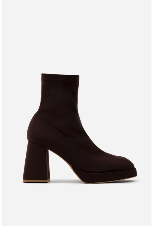Christina brown stretch ankle boots