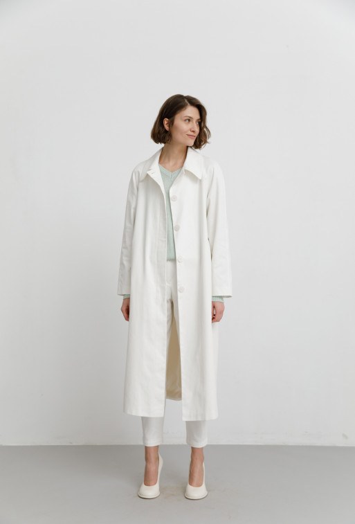 Fred white color cotton coat