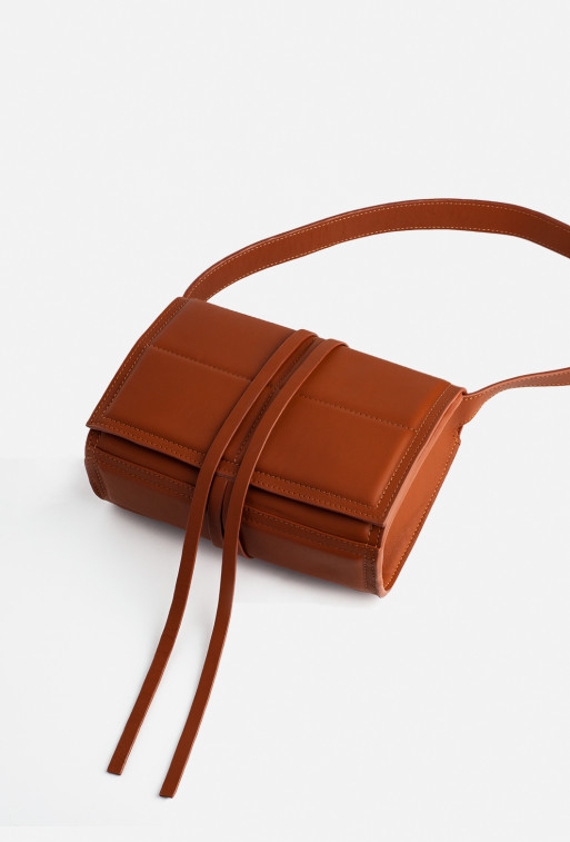 Vianne brown leather
shoulder bag /silver/