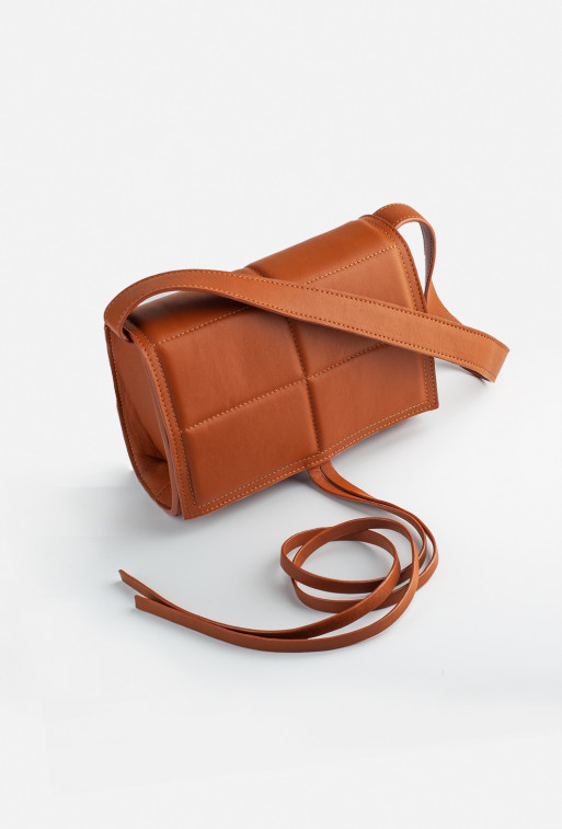 Vianne brown leather shoulder bag /silver/