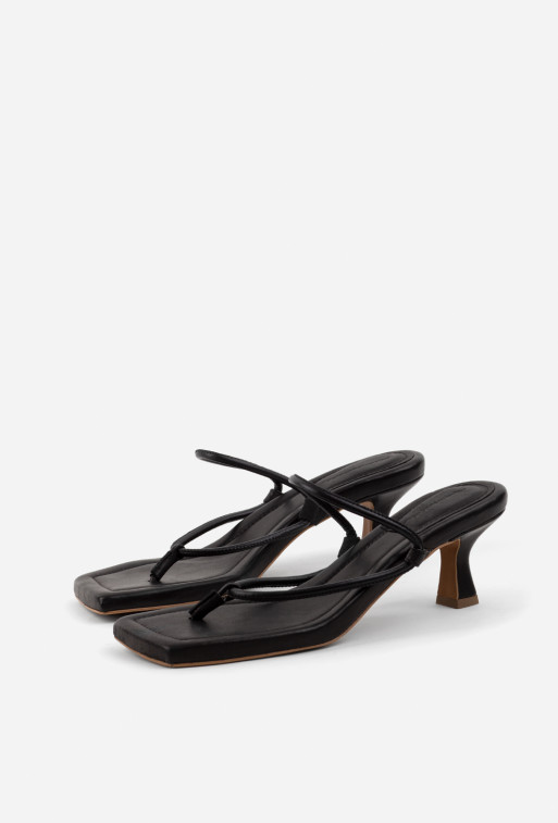 Gwen black leather
sandals
