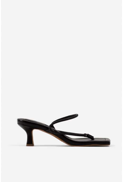 Gwen black leather
sandals
