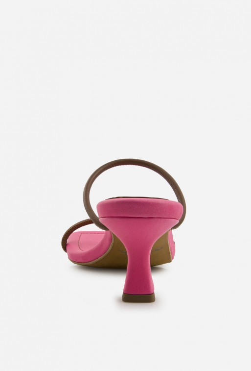 Bonnie pink leather mules /5 cm/
