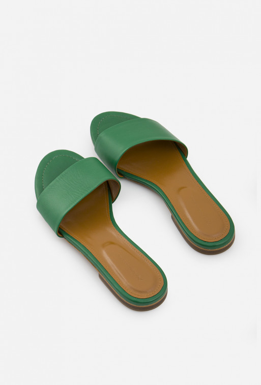 Reese green leather
slides