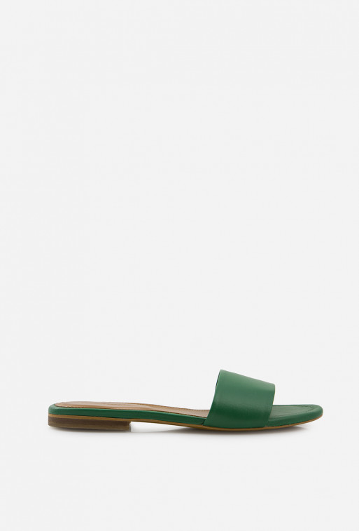 Reese green leather
slides