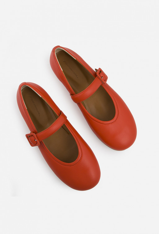 Audrey red leather
ballet flats