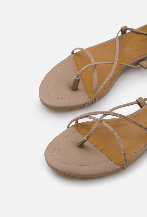 Marta beige leather sandals