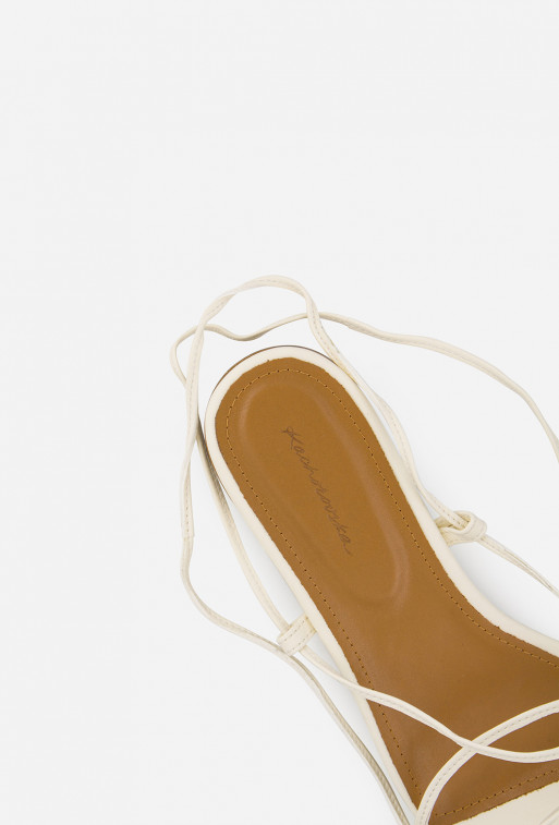 Marta milky leather sandals