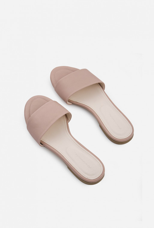 Reese pink leather slides