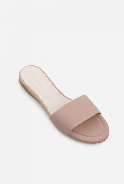 Reese pink leather slides
