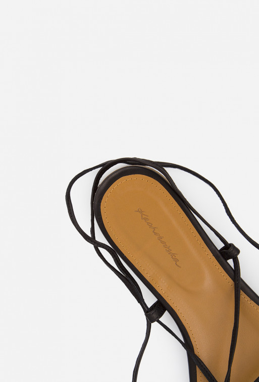 Marta black leather sandals