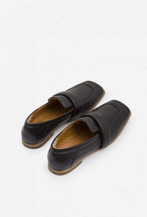 Lesley black leather loafers