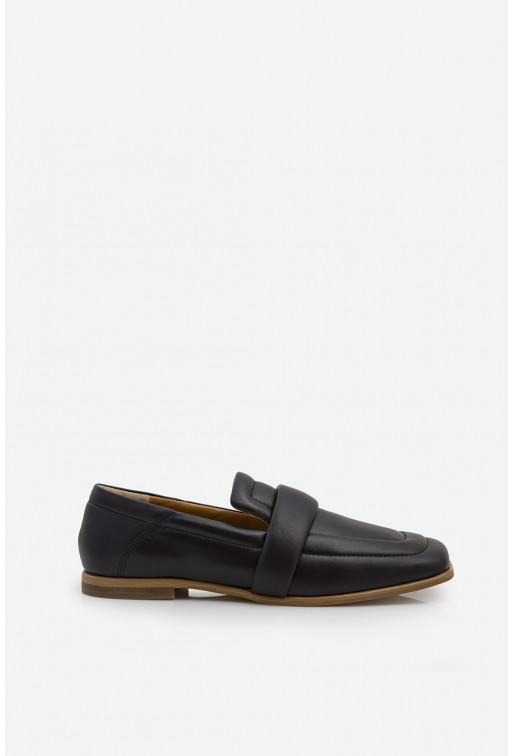 Lesley black leather loafers