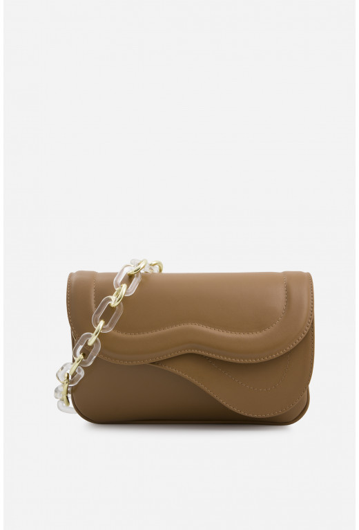 Saddle bag 2 RS brown leather crossbody bag /gold/