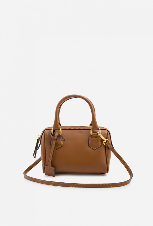 Drew brown leather crossbody bag /gold/